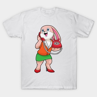 Bunny as Secretary with Phone T-Shirt